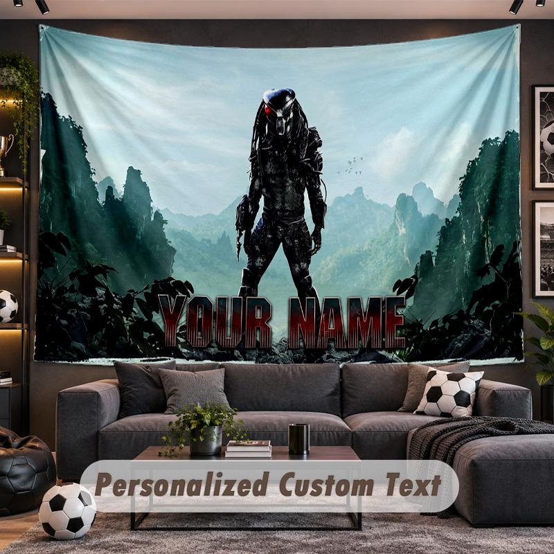 Predator Personalized Tapestry Support Custom Name, Wall Art Home Decoration