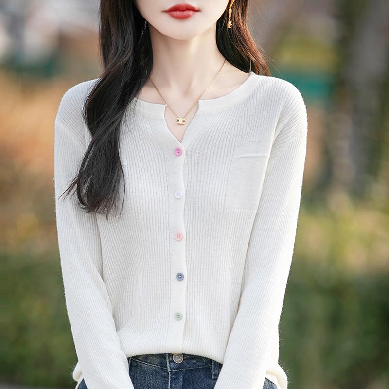 Cardigan ușor, 50% lână, 50% mătase de dud, pentru femei - tricotaje versatile pentru 4 sezoane pentru confort și stil pe tot parcursul anului