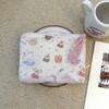 Adorable Blue Cartoon Makeup Bag: Mini Pure Cotton Coin and Earphone Pouch, Lipstick Carrier, Portable Storage.