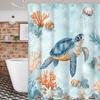 "Ocean Turtle Shower Curtain, Waterproof & Mildew-Resistant Bath Curtain with Coral Reef Design for Nature-Loving Bathroom Decor
