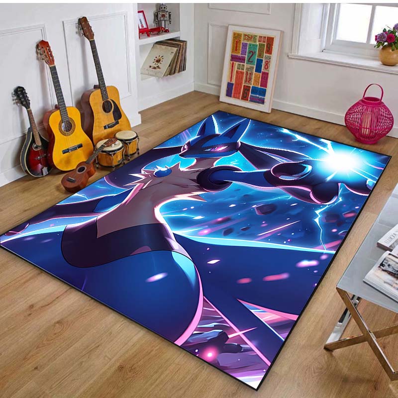 17 Styles P-Pokemon Lucario Theme Cartoon Carpets Rug for Living Room Bedroom Bedside Floor Mat Large Area Home Decor Rug Gifts