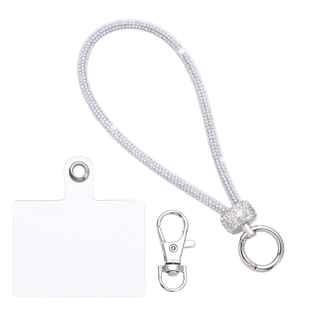 

Телефон Алмазный Кристалл Браслеты Блестящий Стразы Телефон Шнурок Брелок Подвесной Анти-потерянный Веревка белый