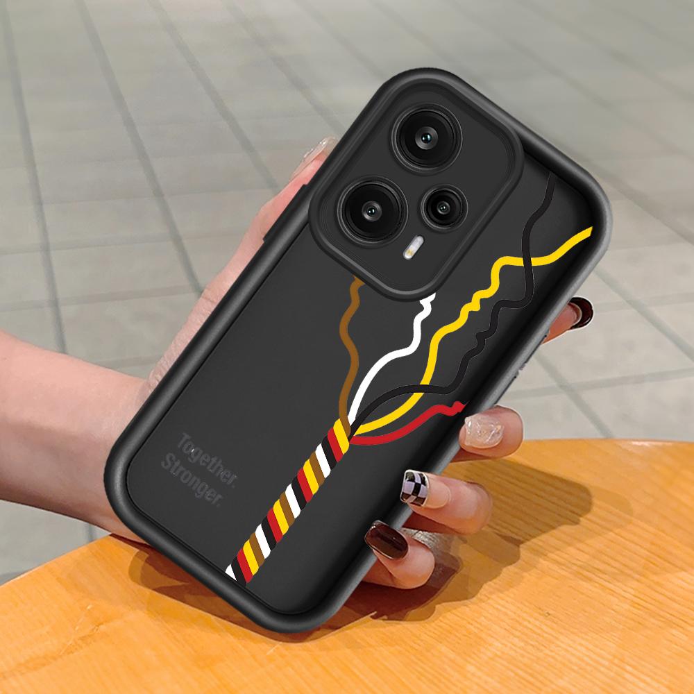 Soft Silicone Square Ladder Printing Pattern Phone Casing Full Cover Camera Shockproof Protection Rubber Case for Xiaomi Redmi