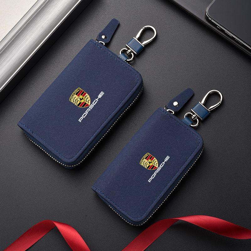 Custodia Chiave Auto Borsa Porta Chiavi da Appendere alla Cintura Per Porsche 911 Cayenne Carrera 928 Panamera Boxster Macan 918 Accessori Adesivo CVE1