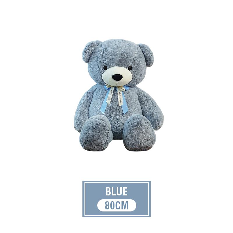 80/100cm Bear Plush Doll Stuff Bear Huge Pillow Soft Animal Cushion Room Decor Kid Toy Girlfriend Valentine's Day Birthday Gifts