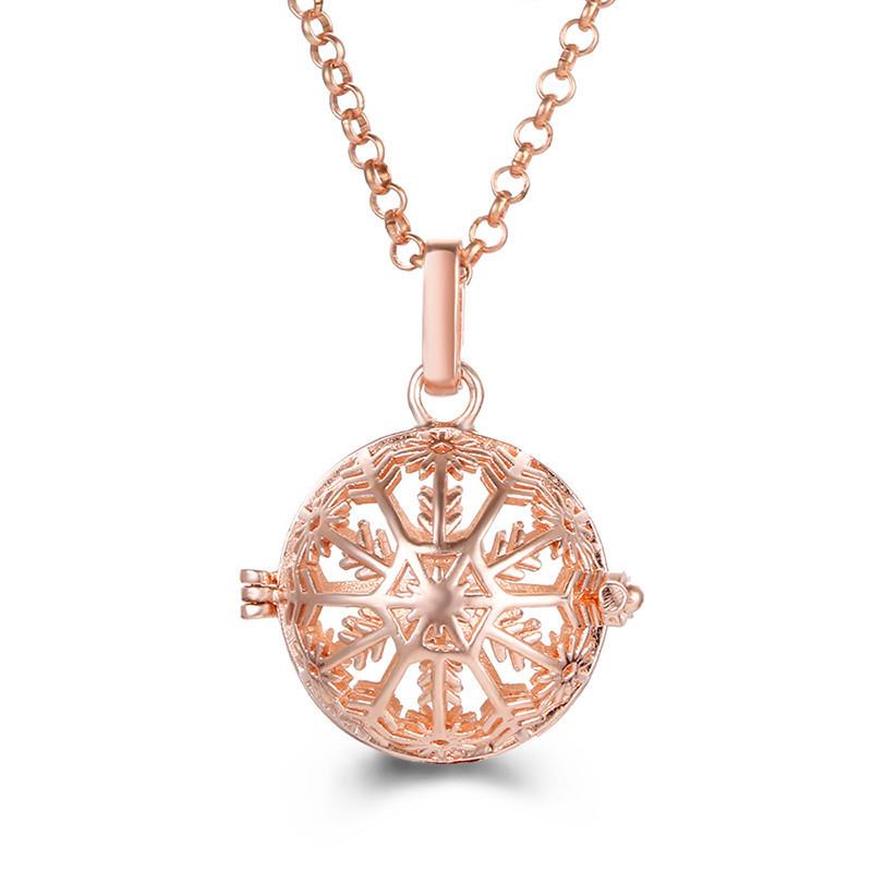 Popular Multi Styles Hollow Vintage Necklace Jewelry Music Ball Pregnancy Bell Necklace Aroma Essential Oil Locket Pendant