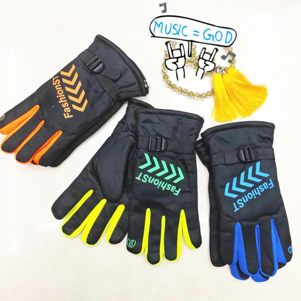 Men's thermal gloves outdoor skiing motorcycle electric vehicle riding gloves cycling fleece thicker