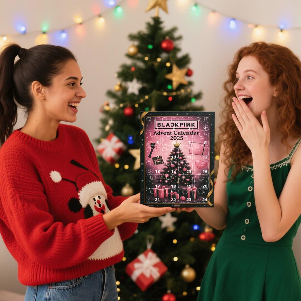 Blackpink Christmas Countdown Advent Calendar With Acrylic Keychains For Holiday Gift Giving