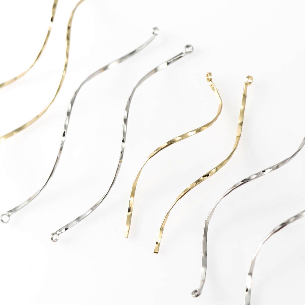 5.3-6.6cm10Pcs S shape Pendant DIY Earring Accessories Materials Double Head Crafting Supplie Jewelry Making Bracelet Necklace