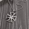 Vintage Templar Cross Necklace for Men Women Crusader Paladin Spiritual Lord's Prayer Pendant