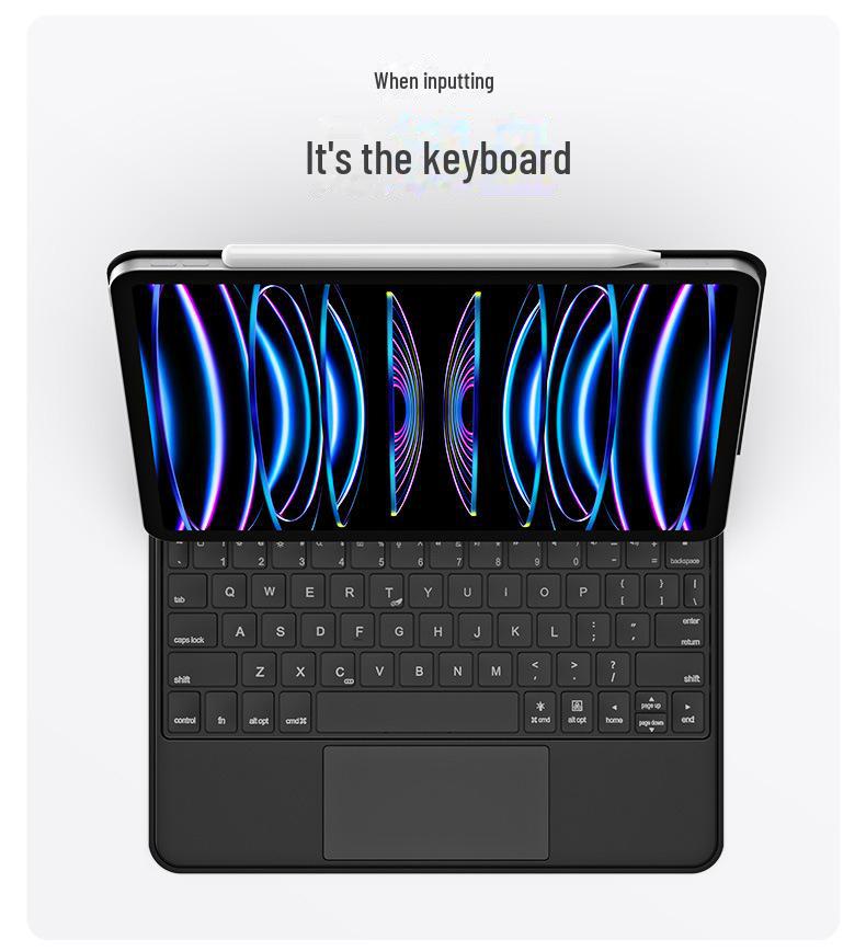 iPad Air 11 Magnetic Suspension Bluetooth Keyboard Case with Smart Touch External Keyboard