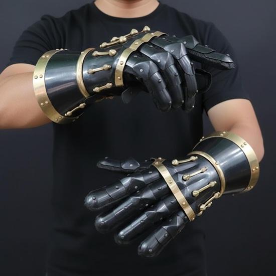 Средневековые песочные перчатки-наручи, Стальные перчатки-доспехи, Ручные доспехи рыцаря-крестоносца, Перчатки-наручи для LARP и реконструкции