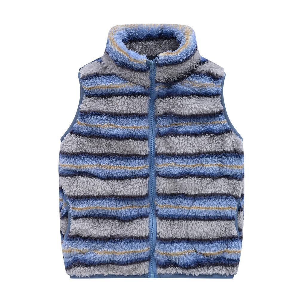 Lässige warme Samtweste für Jungen und Mädchen in mittlerer und großer Kindergröße, koreanische Version mit Taschen, Stehkragen, Pulloverweste, Jacke