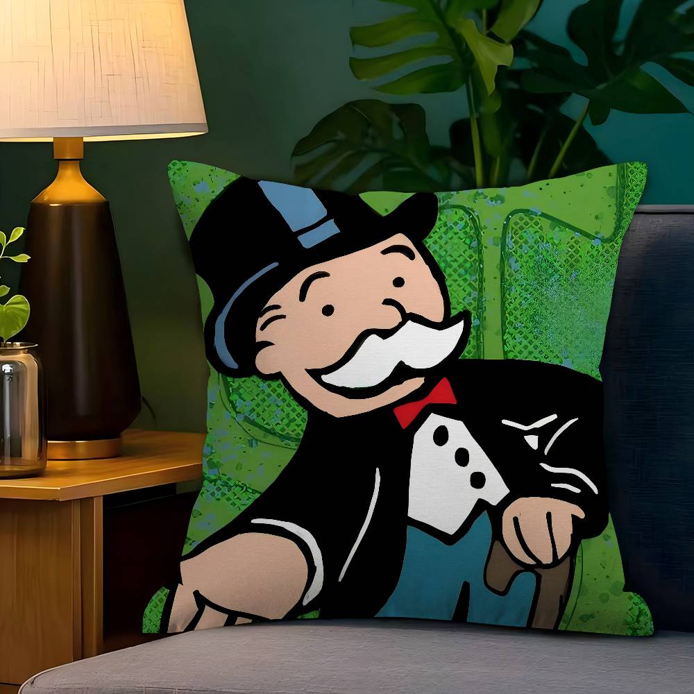 Cartoon M-Monopoly Dollar Money Pillow Cushion Cover Pillowcase Living Room Sofa Home Decor Customized