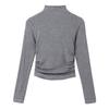 Women's Mock Neck Long Sleeve Crop Top Slim Fit Solid Ribbed Knit Thermal Layering Blouse Winter Commute Base Shirt