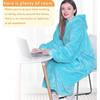 Women's Oversized Flannel Hooded Sweater: Thick, Warm, Long-Sleeve, European/American Autumn-Winter Style