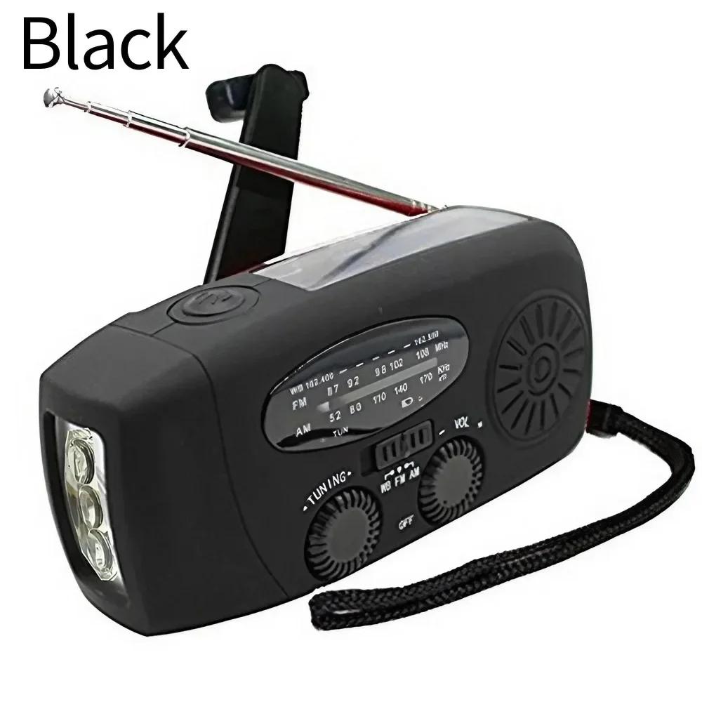 Multifunctional Solar Hand Crank Radio FM AM WB NOAA Weather Radio 2000mAh USB Charging Emergency LED Flashlight Power Ban