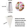 1A Piping Tips and Bags, 3 Large 1A Frosting Tips & 20 Disposable 12" Bags for Swirls, Macarons, Eclairs & More