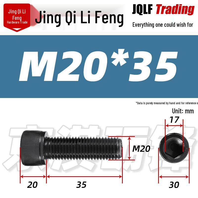 M18-20 High-Strength Black Hex Socket Head Cap Screws with Knurled Cylindrical Bolts