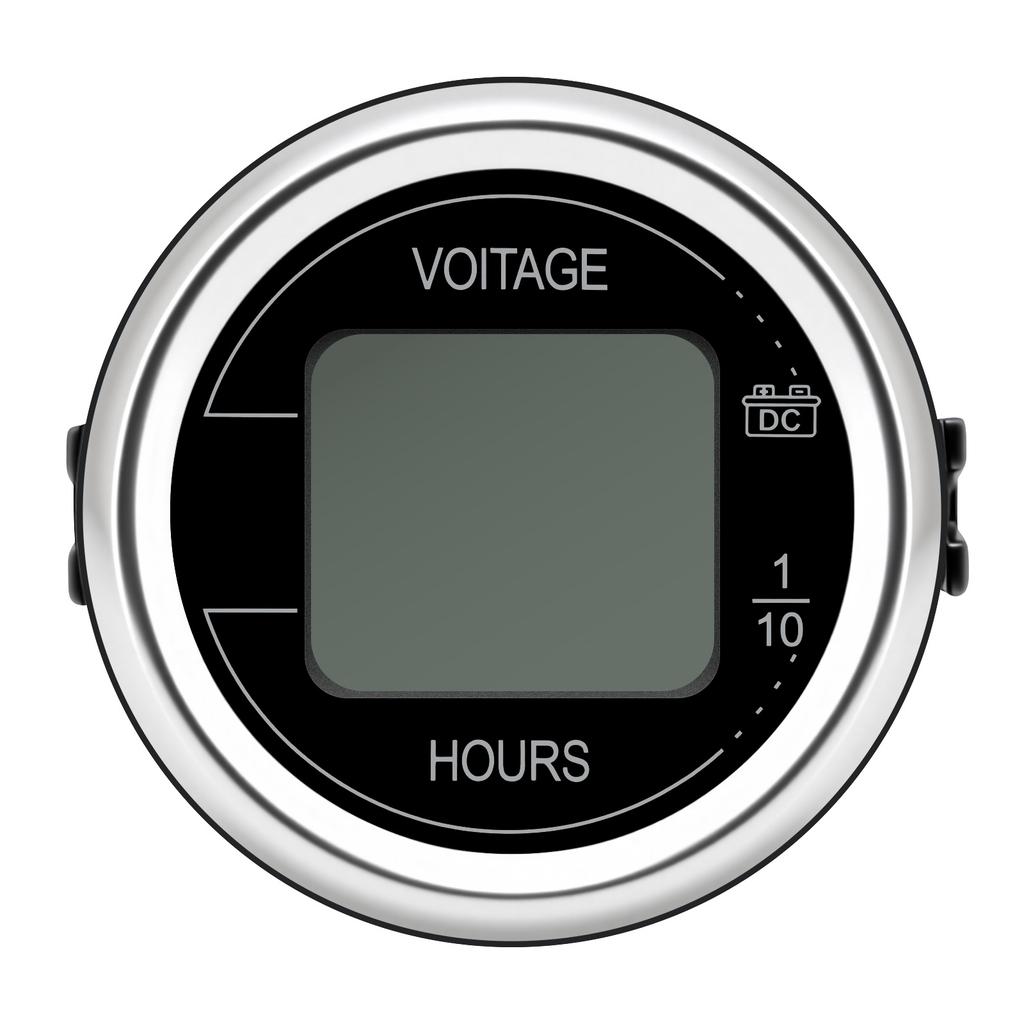 2'' 52MM 2 In 1 Car Voltage + Hour Display Gauge LED Digital Meter Waterproof Voltmeter Round Voltage Meter Volt Detector 12V24V