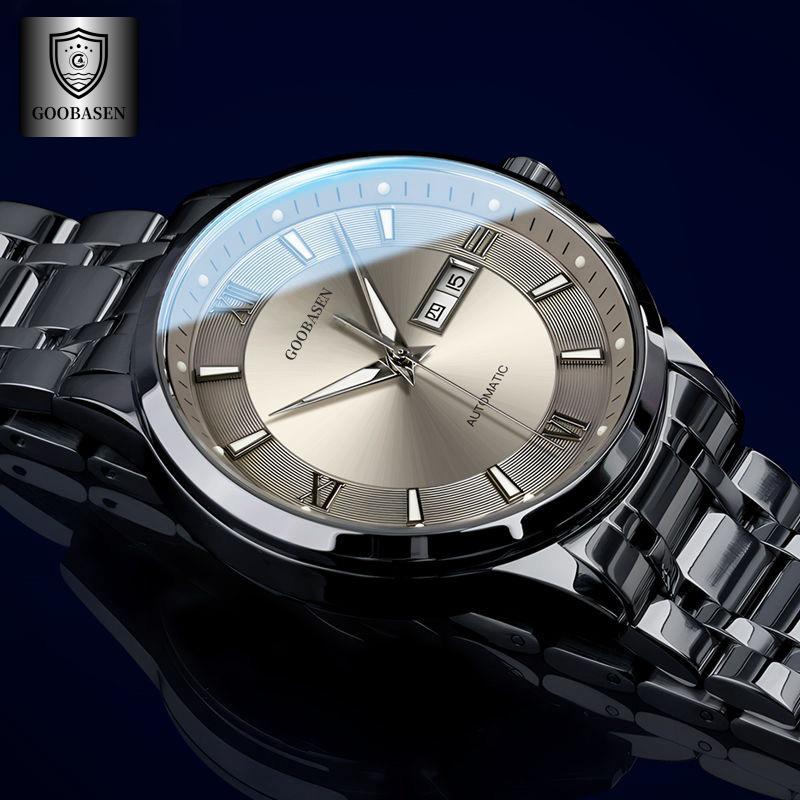 Gu Ba Sen Men's Waterproof Luminous Imitation Mechanical Watch with Calendar