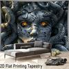 Dunkle Medusa Stein Statue Wandteppich Gotischer Mythischer Stil Wohnzimmer Coole Atmosphäre Dekoration Zimmerdekoration