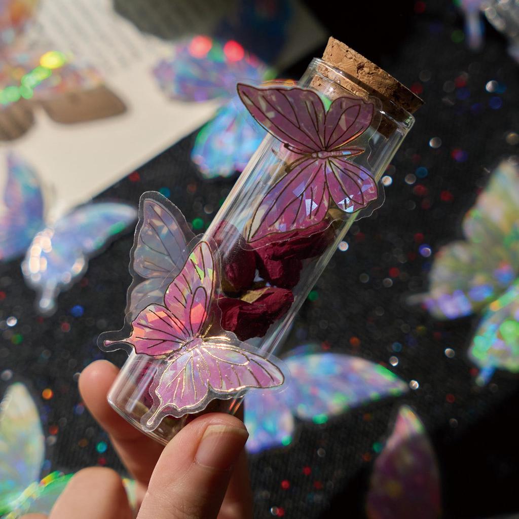 Zaomo Crystal Butterfly Sticker Pack - Shell Light Hot Stamping Decorative Scenery Stickers