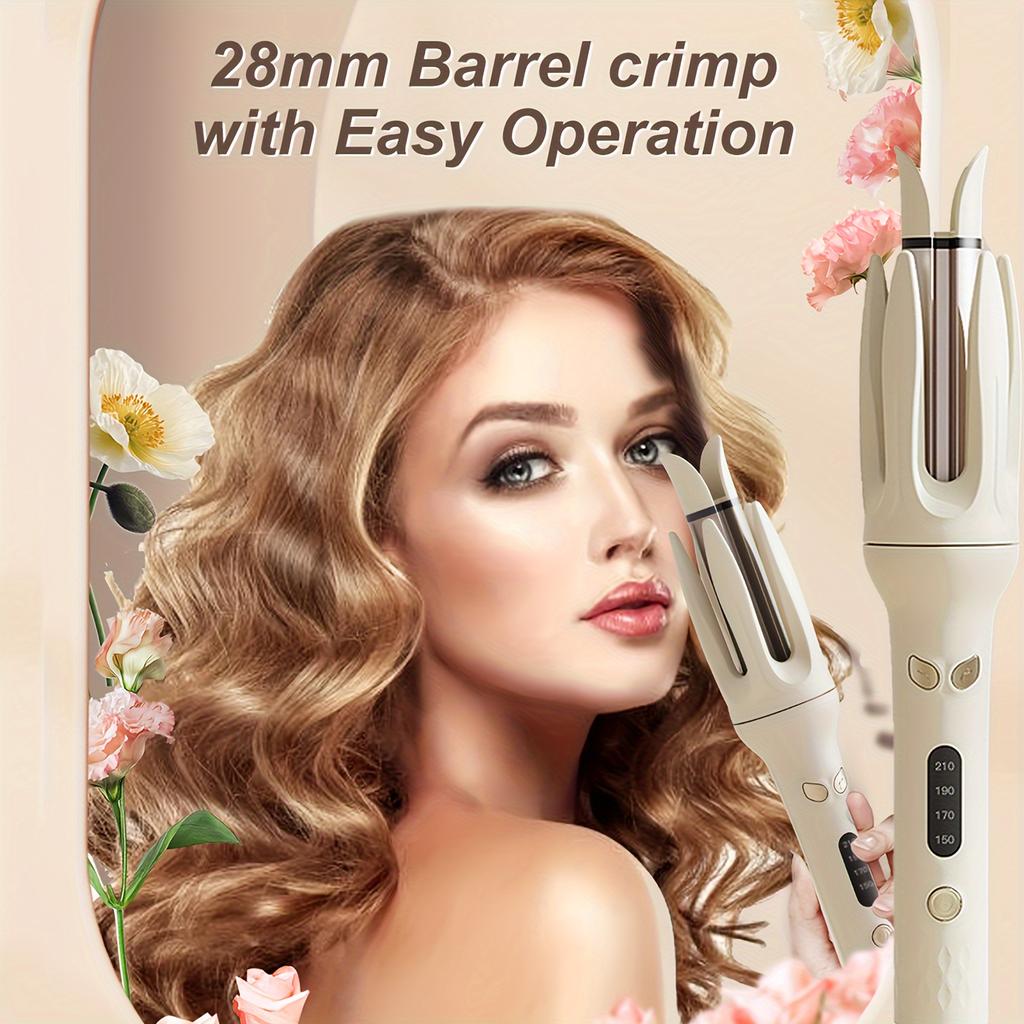 Automatic Hair Curler 28mm Negative Ions Electric Ceramic Curling Hair Stick Rotating Curl Waves Anti-Tangle Curling Iron Styler