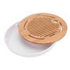 Tea Tray 10 Inch Round Shape Modern Stylish Chinese Kung Fu Tea Serving Tray for Home and Office