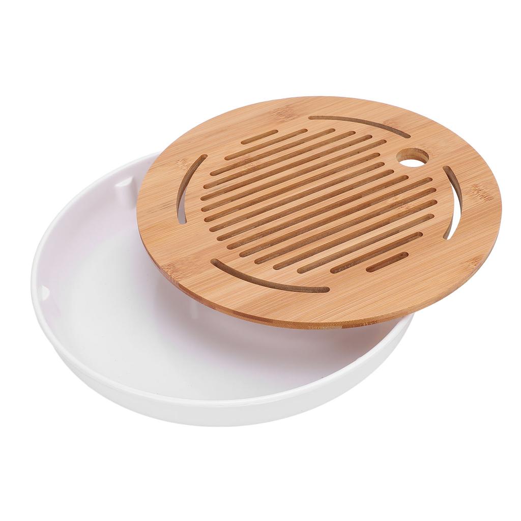 Tea Tray 10 Inch Round Shape Modern Stylish Chinese Kung Fu Tea Serving Tray for Home and Office