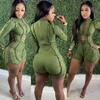 Women's Long Sleeve Slim Fit Jumpsuit High Waist Stretchy Solid Casual Bodysuit