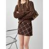 Women's Retro A-Line Plaid Woolen Skirt - Spring/Autumn Short Hip-Hugging Style