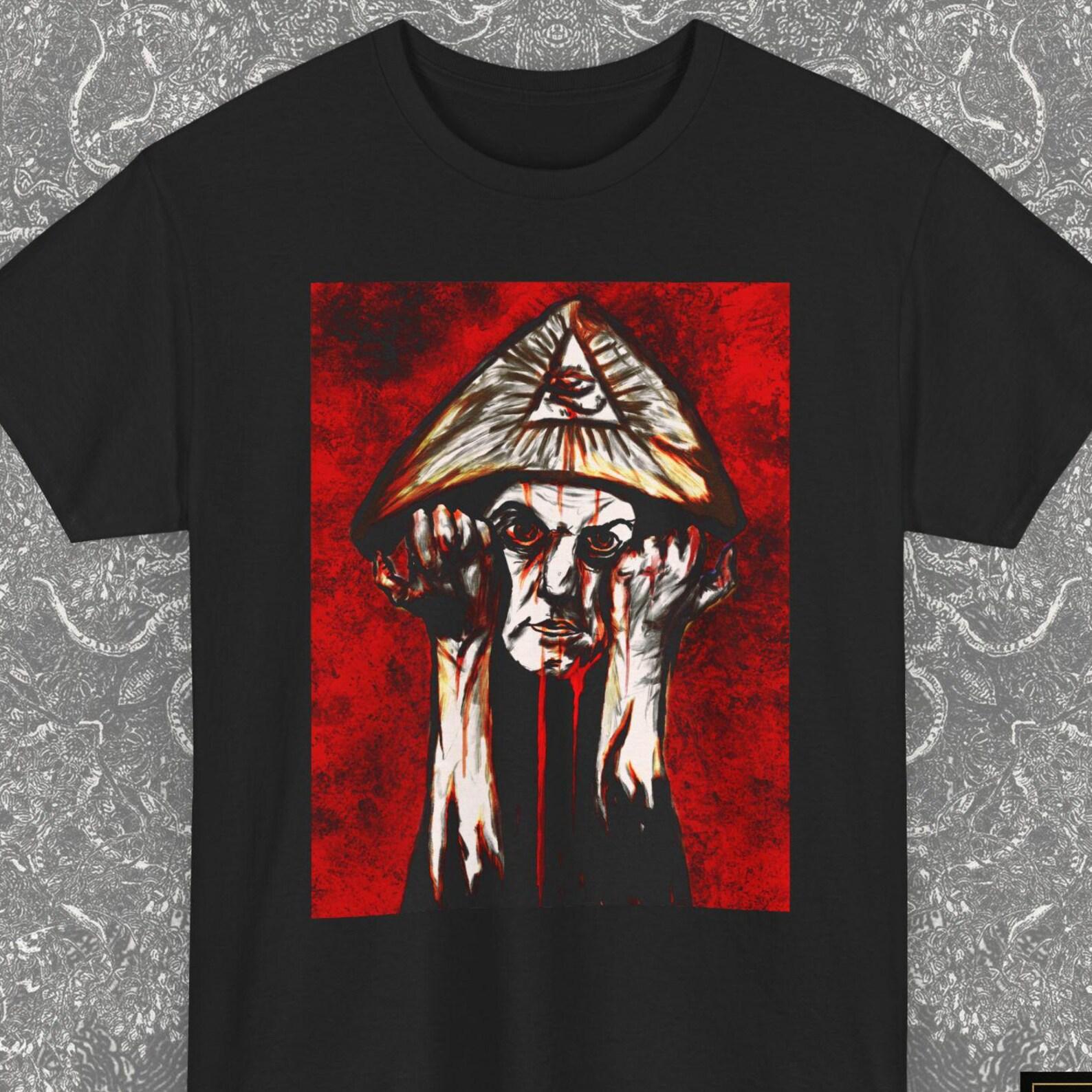 Aleister Crowley Occult Retro Comic Shirt, Thelema, Samhain Ritual Kit, Solve et Coagula, Aleister Crowley Robe, Hermetic Art, Gothic Tee 2XL