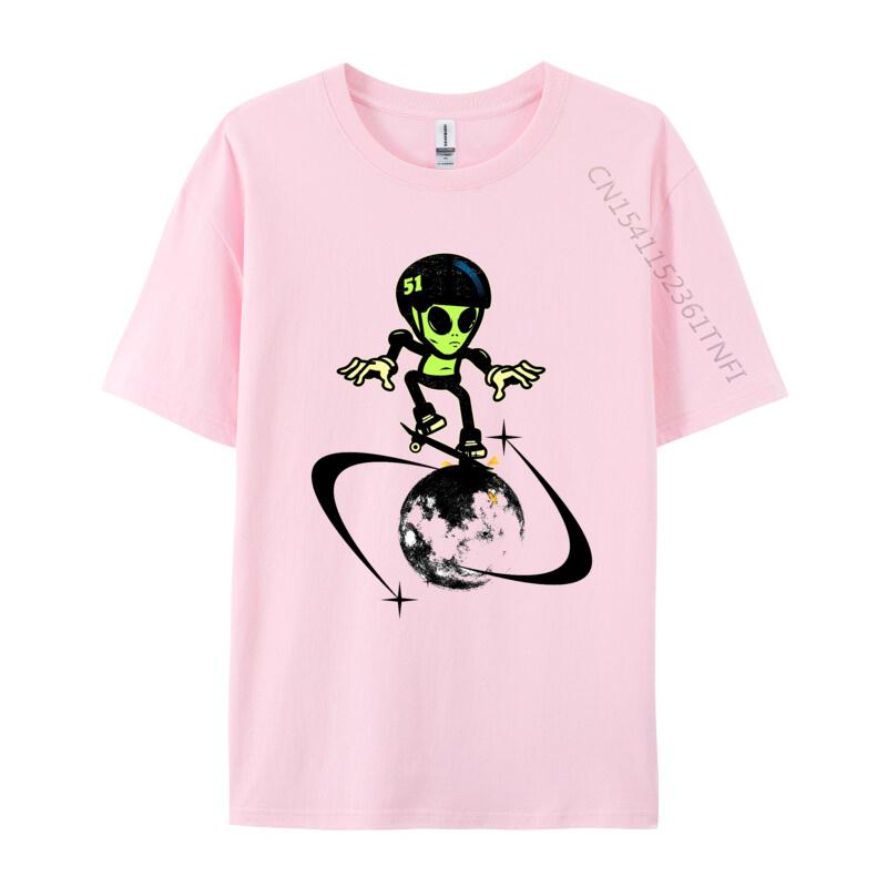 Moon Rider Alien TShirt Cotton Skateboard T Shirt For Unisex New Unique Tops Shirts Cute Sports T Shirt Unisex