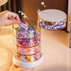 3/5-Layers Rotatable Jewelry Storage Organizer Box for Earrings Hair Accessories & Beauty Supplies Earrings Necklaces Bracelets