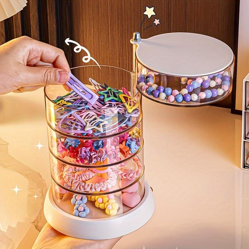 3/5-Layers Rotatable Jewelry Storage Organizer Box for Earrings Hair Accessories & Beauty Supplies Earrings Necklaces Bracelets