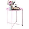 Portable End Table Metal Side Table Round Small Folding Tray Sofa Sidetable for Living Room Outdoor Camping Furniture