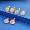 Round Hip-hop Stud Earrings Inlaid Zircon Light Luxury Personalized Earrings European and American Style Jewelry