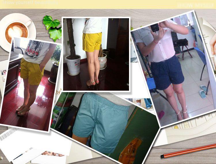 Women's Candy Color Elastic Waist Beach Shorts - Plus Size, Loose Fit, Wide Leg, Summer Home & Sports Cotton Leggings