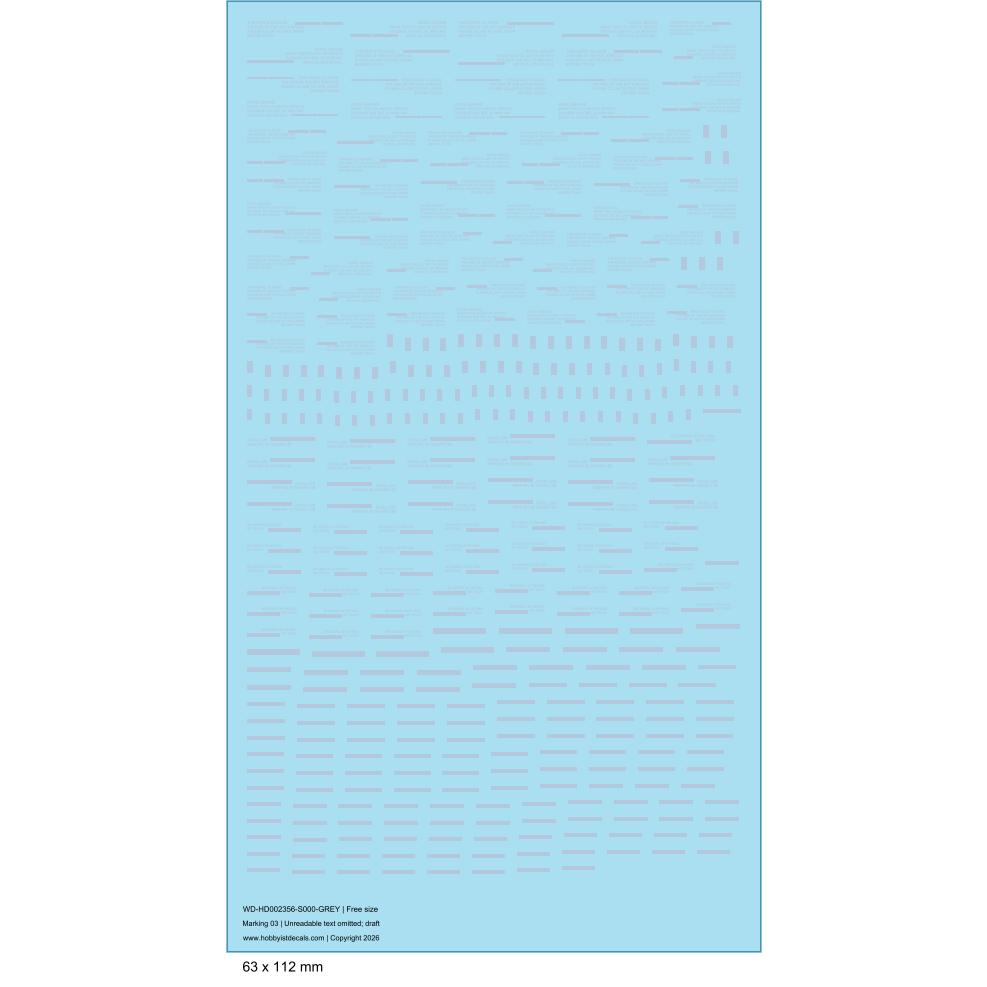 Mecha Marking 03 Simple Bars and Notices - Free-size Waterslide Decals