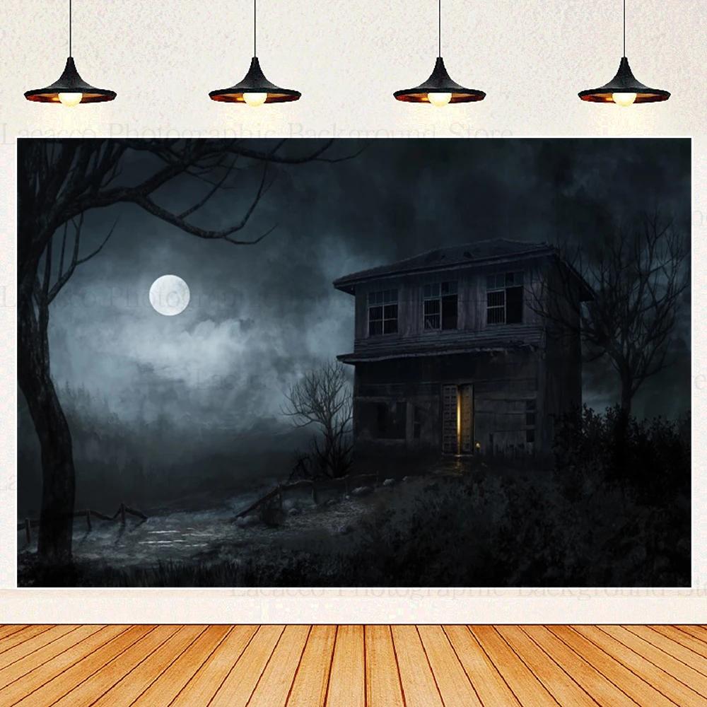 Graveyard Skull Background Ghosts 2025 Halloween Party Horror Night Theme Wall Decoration Banner Baby Backdrop Studio Photo Prop