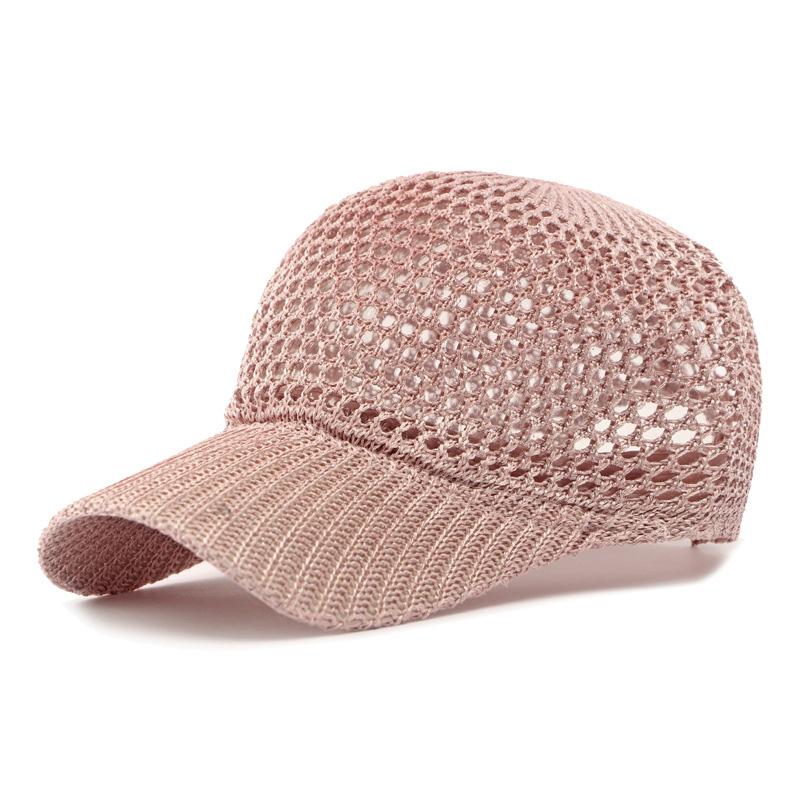 Unisex Outdoor Sun Protection Hat, Breathable Mesh Cap, Versatile Baseball Cap, Simple Duckbill Hat Adjustable розовый