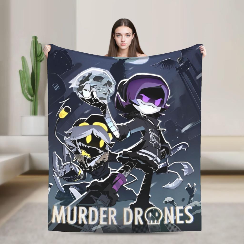 Murder Drones  Blanket Uzi Doorman Wool Funny Breathable Throw Blanket for Bedspread  Winter
