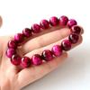 [GOLD STONE] Pink Tiger Eye Bracelet, 12mm, Tiger Eye Stone, Natural Stone, Power Stone, Inner Circumference: Approx. 16cm