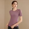 Quick-drying Sports Short-sleeved T-shirt Women's 1011 Xia Xin Yoga Clothes Slim and Thin Running Mesh Splicing Fitness Top