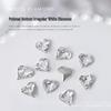 10-Piece Nail Art Set: Pointed Bottom Heart, Crooked Heart, White Diamond, Peach Heart, Square Transparent Rhinestones for Nail Decoration