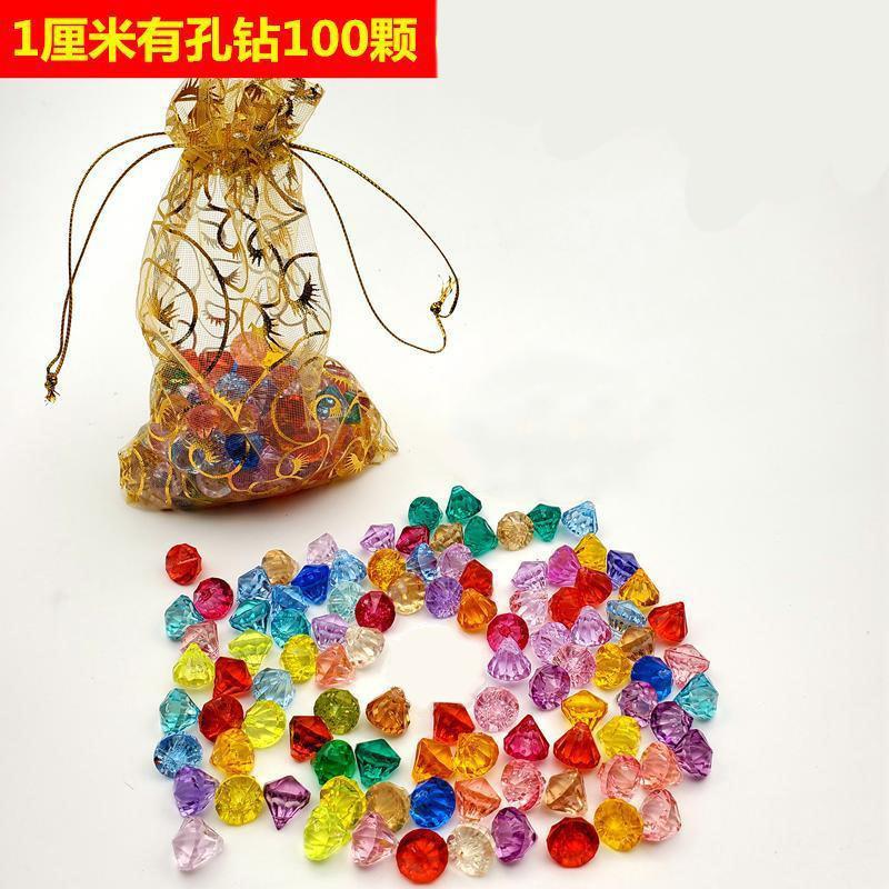 

160g DIY Pirate Treasure Gem Toys Fake Acrylic Sparkling Gem Diamond Toys Colorful Beach Gemstones Pirate Jewelry Toys