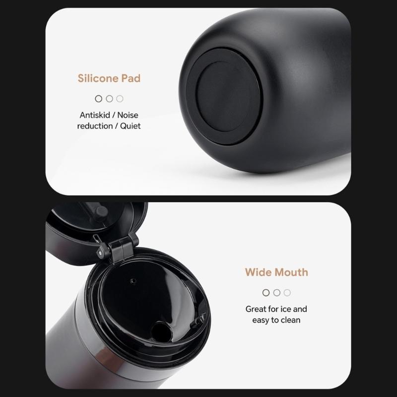 Travel Friendly Stainless Steel French Press Coffees Brewer Double Meshes Filter Vacuum Insulation French Press