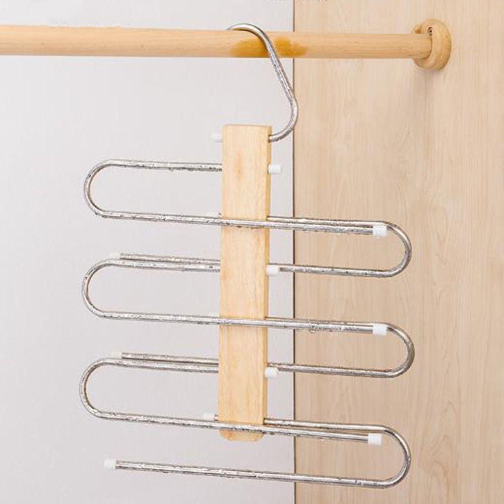 S-Shaped Pants Storage Rack Anti-Slip Trouser Rack Multifunctional Clothes Rack for Home