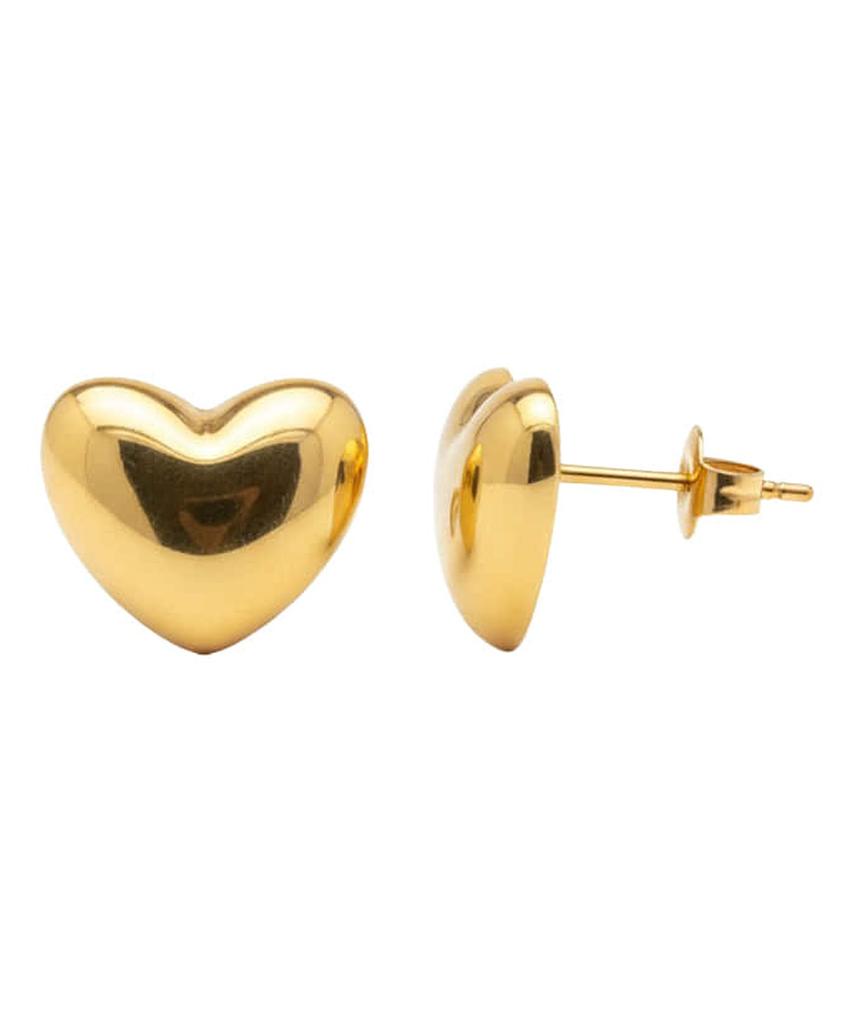 Alleun Silver 925 Heart Bold Stud Daily Earrings
